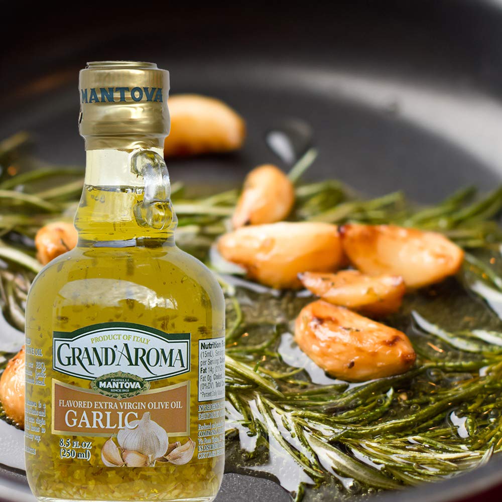 8.5 Oz Garlic Grand'aroma Flavored Extra Virgin Olive Oil (Pack of